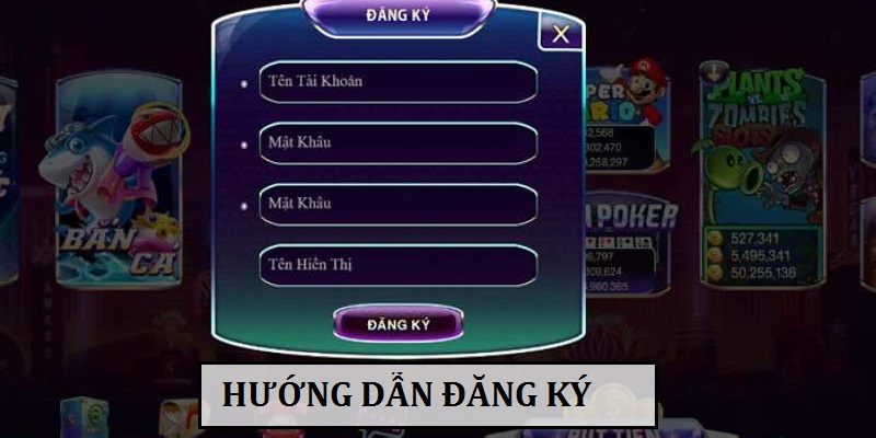 Các bước đăng ký được chỉ dẫn cực kỳ chi tiết tại cổng game